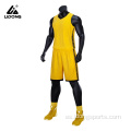 Hombres 100% poliéster jersey de baloncesto negro y corto